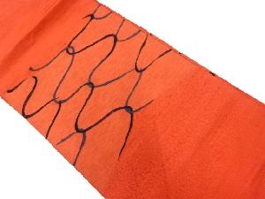 手織り紬網目模様織出し名古屋帯